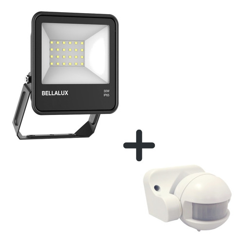 Reflector Led 30w Bellalux Luz Fria + Sensor De Mov Ledvance