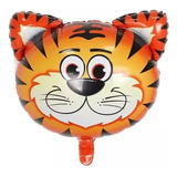 10 Balão Tigre Safari Metalizado 30cm Decoração Centro Mesa