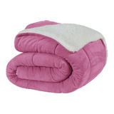 Cobertor Microfibra Queen Lã De Carneiro Pink- Promoção 