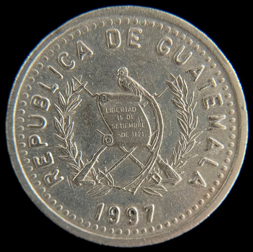 Guatemala, 25 Centavos, 1997. Concepcion Ramirez Mendoza. Xf