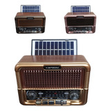 Rádio Recarregável Retro Placa Solar Caixa Som Bluetooth Usb