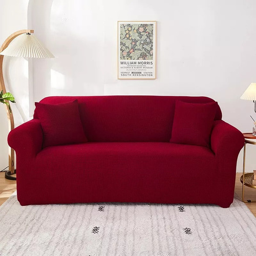 Cubre Sillón Adaptable Funda 3 Cuerpos Elasticada *& Color Rojo Rafia