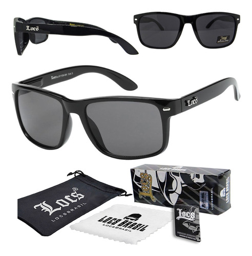 Óculos Escuro Locs Brasil - Kozmic All Black 91109 Premium