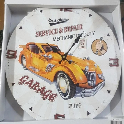 Reloj Decorativo Vintage Diseño Garage/ Runn