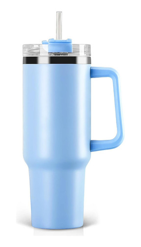 Vaso Térmico De Acero Inoxidable De 40 Oz Con Asa Y Popote