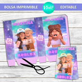 Bolsa Golosinas Imprimible Editable Roblox Rosa Avatars Nena