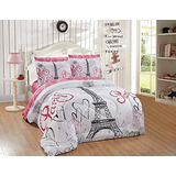 Home Collection Twin Size Comforter And Sheet Set Paris Eiff