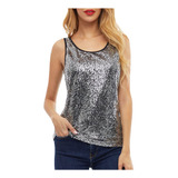 Camiseta Interior Moderna Con Traje De Lentejuelas Brillante