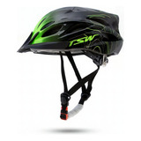 Capacete Raptor 3 Tsw E Led Cor Preto/verde Tamanho M (54-58)