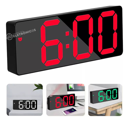 Relógio Digital Led Forte Alarme Eletrônico Termômetro