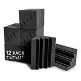 Paquete De 12 Paneles De Espuma Acústica De 7 X 7 X 12 Pulga