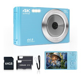 Cámara Digital Para Adolescentes Fhd 4k 44mp 64 Gb Zoom 16x