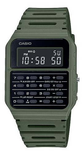 Relógio Casio Vintage Calculadora Digital Ca-53wf-3bdf Verde