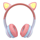 Auriculares Bluetooth Microfono Radio Orejas De Gato Niños