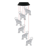 Campanas De Viento Solares Elefante Luz Al Aire Libre,