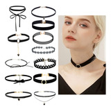 12 Collar De Gargantilla Ribbon Choker Necklace Para Mujer