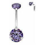  Piercing Ombligo Tb0056 2 Joyas 14gx10x5/8 Morado Titanium 