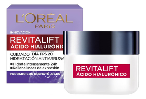 L'oréal Paris Crema De Día Revitalift Ácido Hialurónico,