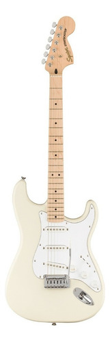 Guitarra Eléctrica Squier By Fender Affinity Series Stratocaster De Álamo Olympic White Brillante Con Diapasón De Arce