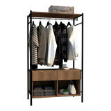 Guarda Roupa Solteiro Closet Industrial 90cm 2 Gavetas Paris