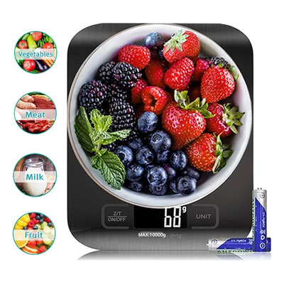 Báscula de cocina digital FOFODIO Corazón Básculas de cocina pesa hasta 10kg negra | MercadoLibre