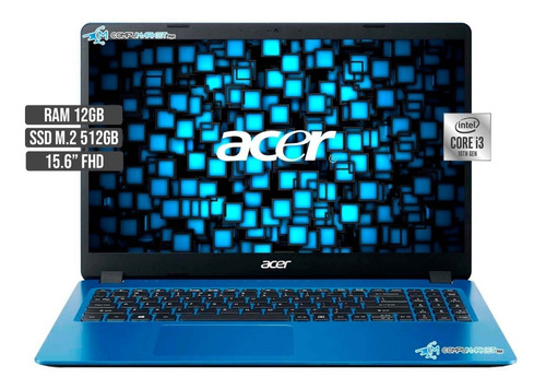 Portatil Acer Intel Core I3 Ssd 512gb Ram 12gb Led 15.6 Fhd