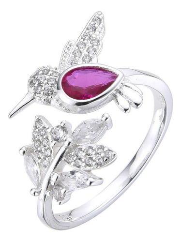 Anillo Colibri Zircon Cubic Ave Picaflor Regalo Mujer