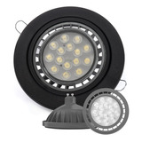 Pack X 10 Spot Embutir Circular Pvc 16cm + Led Ar111 15w