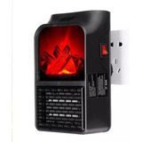 Calentador Eléctrico Flame Heater 1000w Estufa Pared Negro