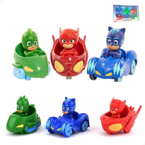 Pj Masks  Kit 6 Carrinhos Fricção Brinquedo Presente