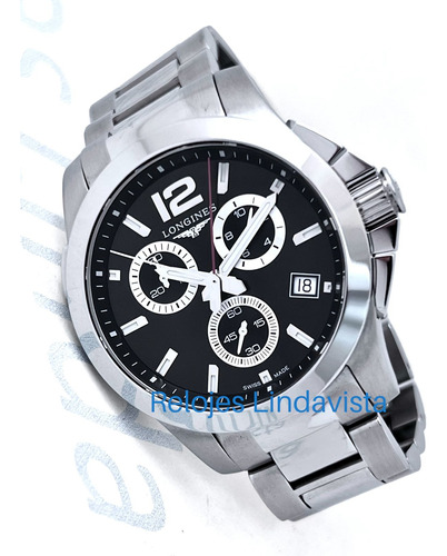 Reloj Longines Conquest Cronógrafo Acero Negro