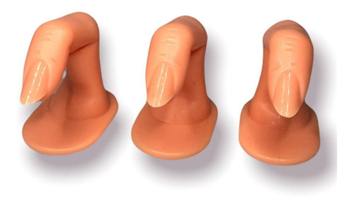 3 Dedos Postiços Treino Manicure Unhas Gel Acrigel Fibra Kit