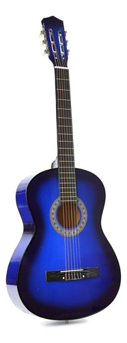 Guitarra Acústica Femmto Criolla Cg001 Cg001 Para Diestros Azul Madera Dura Laqueado