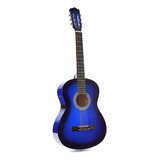 Guitarra Acústica Femmto Criolla Cg001 Cg001 Para Diestros Azul Madera Dura Laqueado