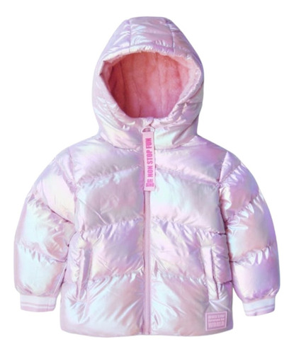 Campera Piel Frisada Abrigo Invierno Nena Niña Metalizada  