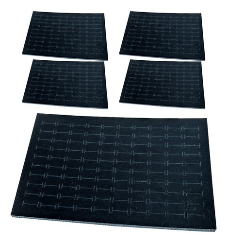 5x Pad 100 Slot Sponge Insert Mats Joyero Pads Display Negro