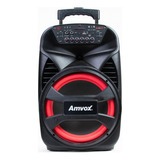 Caixa Amplificada Amvox 480w Aca 480 Viper Ii Bivolt Cor Preto E Vermelho 110v/220v