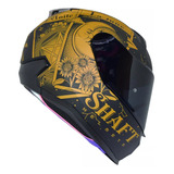 Casco Para Moto Integral Shaft Sh560  Negro Y Dorado Mate  Tarot Talla Xl 