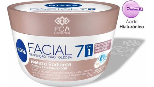 Creme Nivea Hidratante Facial 7 Em 1 Beleza Radiante - 100g