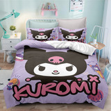 Funda De Edredón Y Almohada Kuromi, Tamaño Doble 1