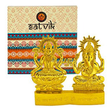 Satvik Estatua De Metal De Laxmi Ganesh De 4 Pulgadas, Hermo