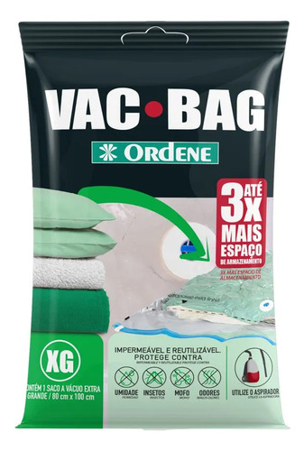 Saco Plastico A Vácuo Vac Bag Ordene 80x100cm Extra Grande