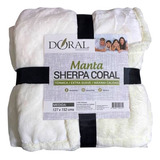 Manta Sherpa Coral Térmica 127x152 Cm Doral Colores Color Blanco Diseño De La Tela Liso