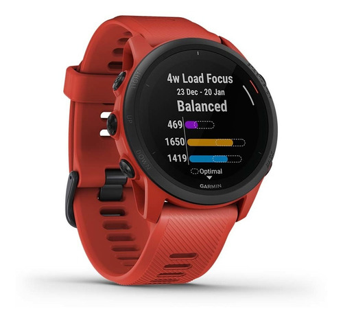 Smartwatch Garmin Forerunner 745 1.2  Caja 43.8mm, Malla  Roja