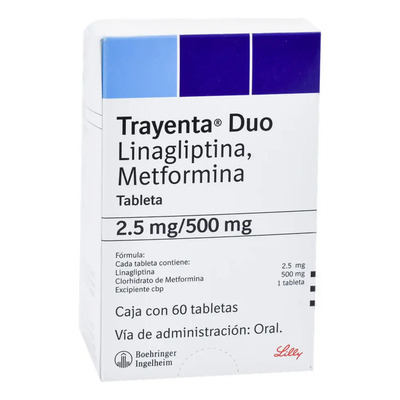 Trayenta Duo Tabletas 2,5 Mg\u002F500 Mg, 60 Tabletas | Envío gratis