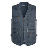 Gift Men's Vintage Denim Cotton Vest Gift .