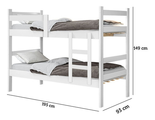 Cama Cucheta Muebles 2020 Erick Sencillo Color Blanco Fabricada En Fibrofácil