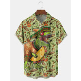 Camisa Hawaiana Unisex Con Diseño De Dinosaurio Del Cinco De