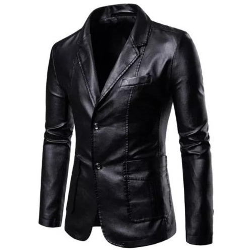 Oferta De Blazer Masculino De Couro Slim Fit