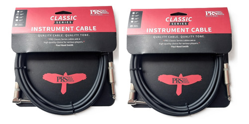 Cabo Prs Guitarra P10x P10 L 3,30 Metros 10ft Kit 2 Unid